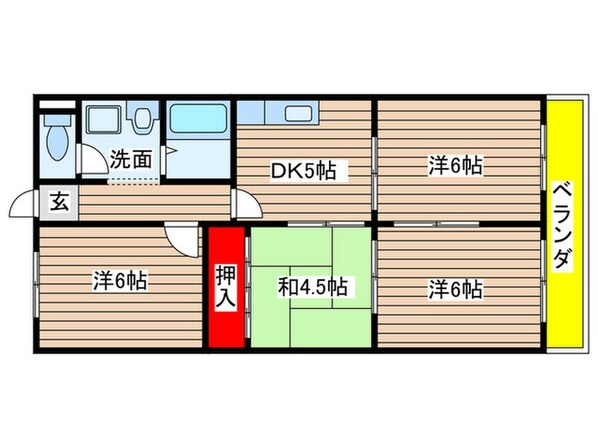 サンスカイマンションの物件間取画像